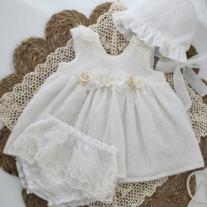 vestido de ceremonia para bebé conjunto 3 piezas