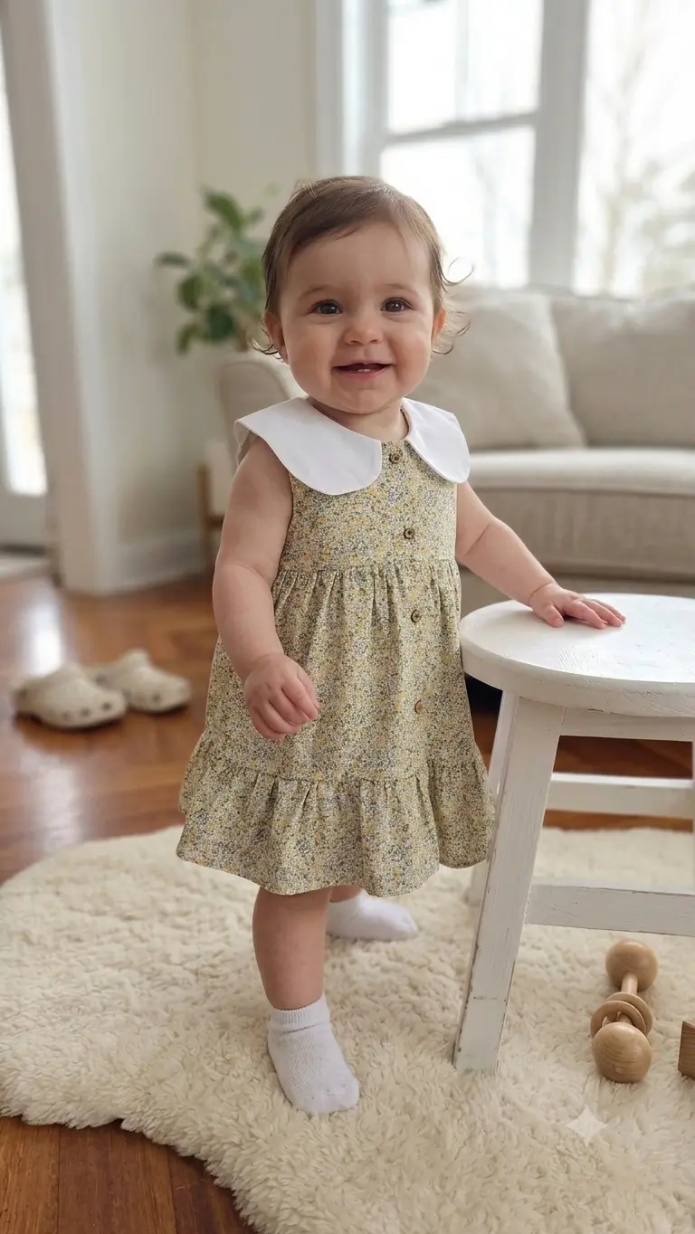 Vestido Floral con Cuello Babero