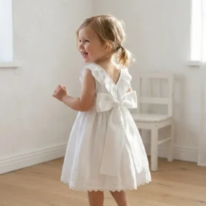 Vestido de Ceremonia para Bebé y Niña con Volantes