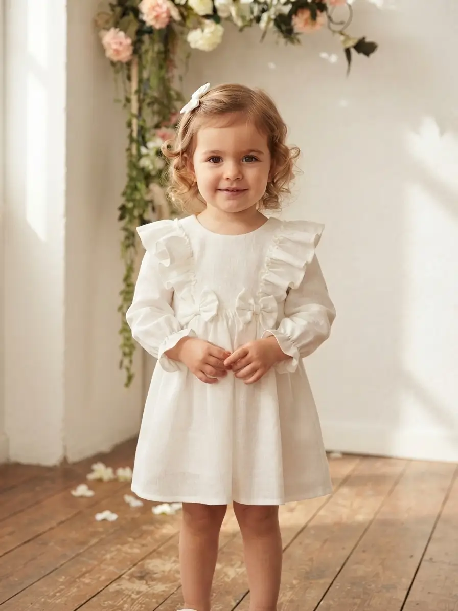 Vestido Niña Ceremonia Manga Larga